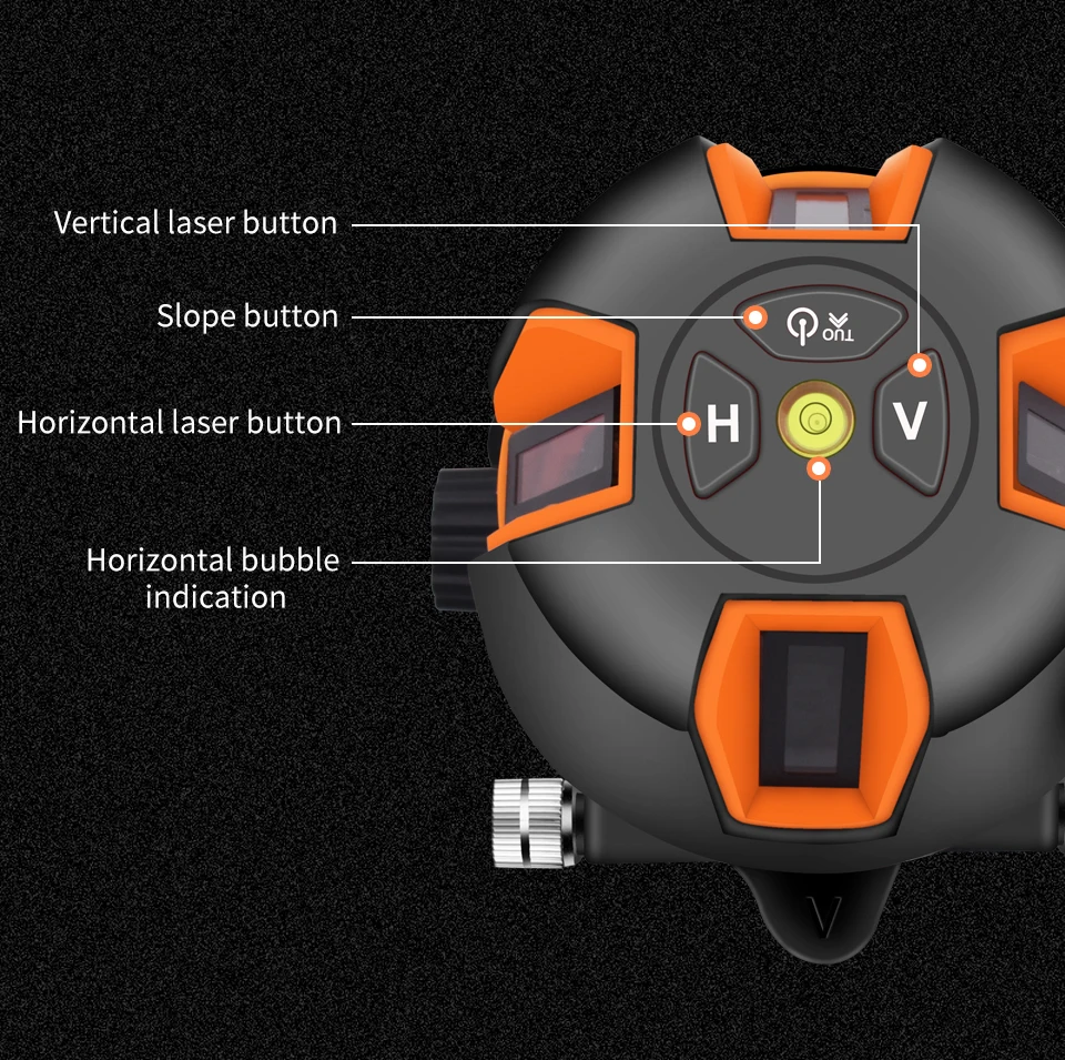 GOXAWEE лазерный уровень 5 красный крест линия 6 точек Horizonatal Vertival 360 роторные