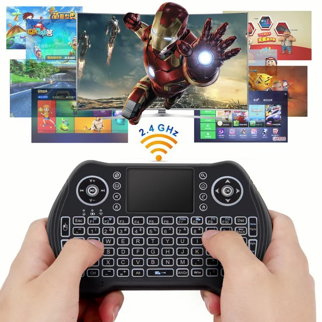 MT10 French RGB Backlit 2.4G Mini Wireless français Keyboard TouchPad Mouse for Google Android TV Box, Mini PC, Laptop AZERTY 4