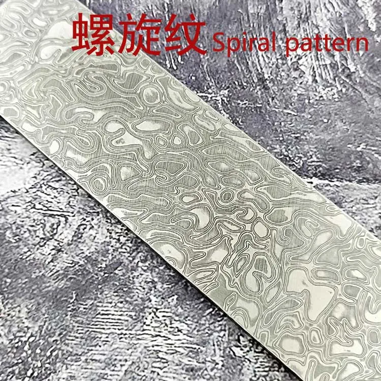 22x3x0.3CM(Spiral) Прямая поставка VG10 Дамасская сталь кованая сырье стальной нож пустой узор стальная полоса DIY узор тысячи слоев стали - Цвет: 22x3x0.3CM(Spiral)