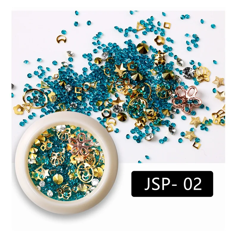 1 коробка 3D Стразы DIY драгоценные камни новые очаровательные микс хрустальные