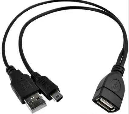 LBSC 5Pin Mini USB OTG кабель A. Женский для синхронизации данных + A мужской источник