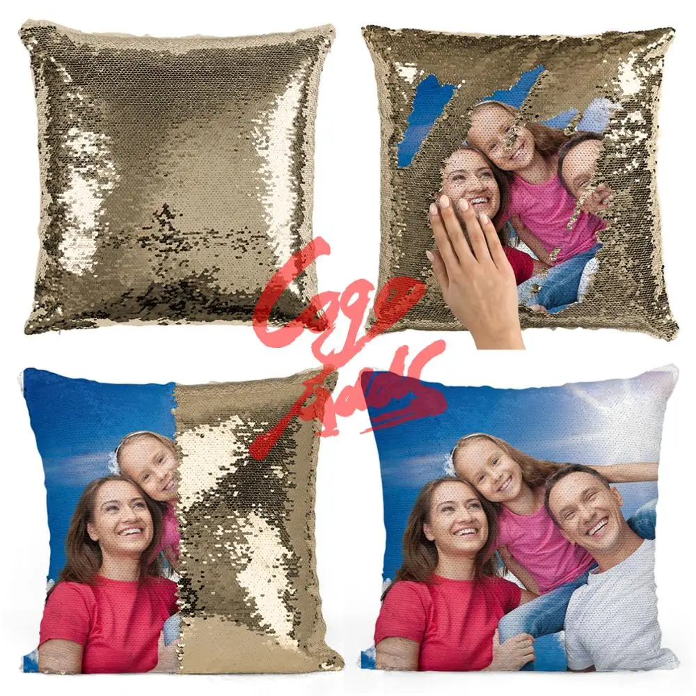 Семья фото блесток наволочки для диванных подушек Чехлы non сплетенный мешок