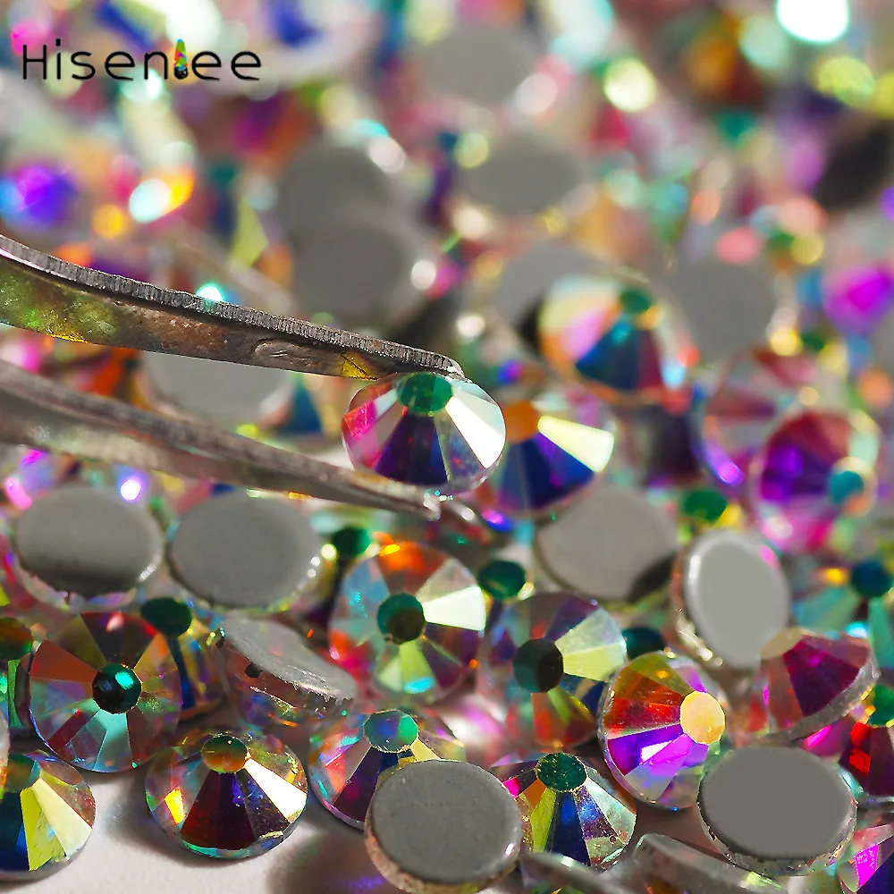 Multi-Size AAAA Crystal AB Hotfix Nail Art Rhinestone 3D Strass Charm Shiny Glass Stone Clothing Handmade Design Decoration Tool | Красота и