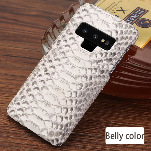 Чехол для телефона для samsung Galaxy S6 S7 S8 S9 S10 Note 8, 9, 10, плюс натуральной кожи питона A20 A30 A40 A50 A5 A7 J5 J7 A8 J6 чехол - Цвет: Belly Color