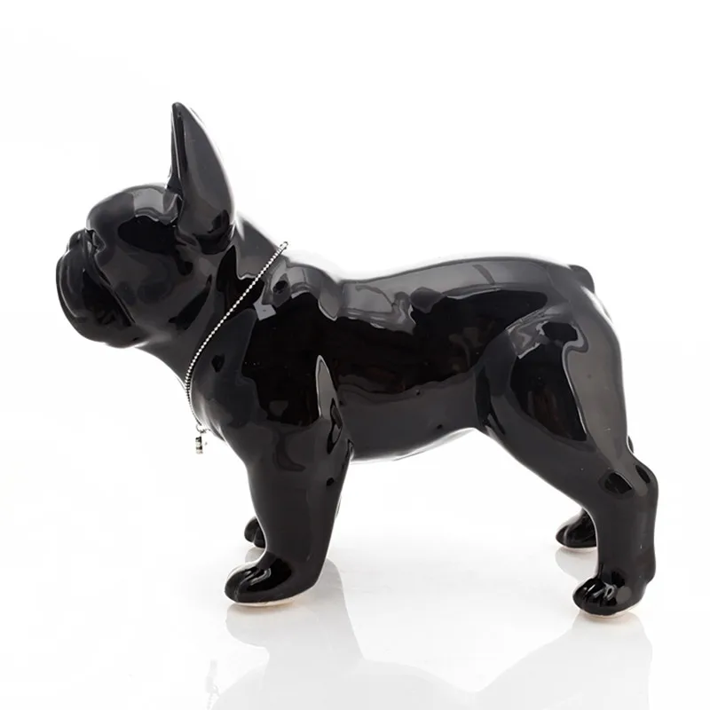 

BAO GUANG TA French Bulldog Dog Statue Animal Figurine Ceramic Art&Craft Home Garden Office Desktop Decoration L3410