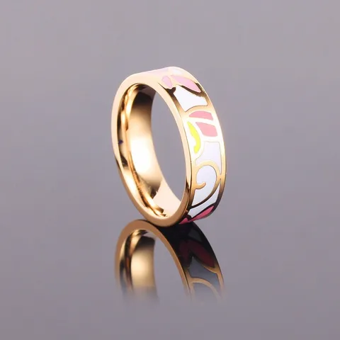 R & xкольца из нержавеющей стали для женщин 6 мм вечерние ЦО для влюбленных ювелирные изделия бижутерия женское керамическое эмалированное кольцо Asual/Спортивное