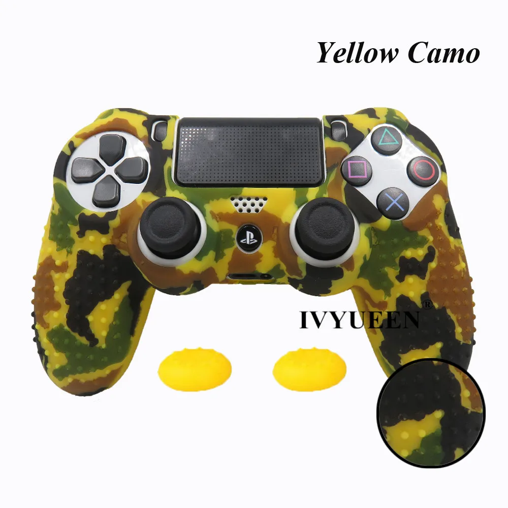 IVYUEEN 25 Colors For PlayStation 4 PS4 Pro Slim Controller Silicone Protective Skin Case Cover Thumb Grip Caps for Dualshock 4