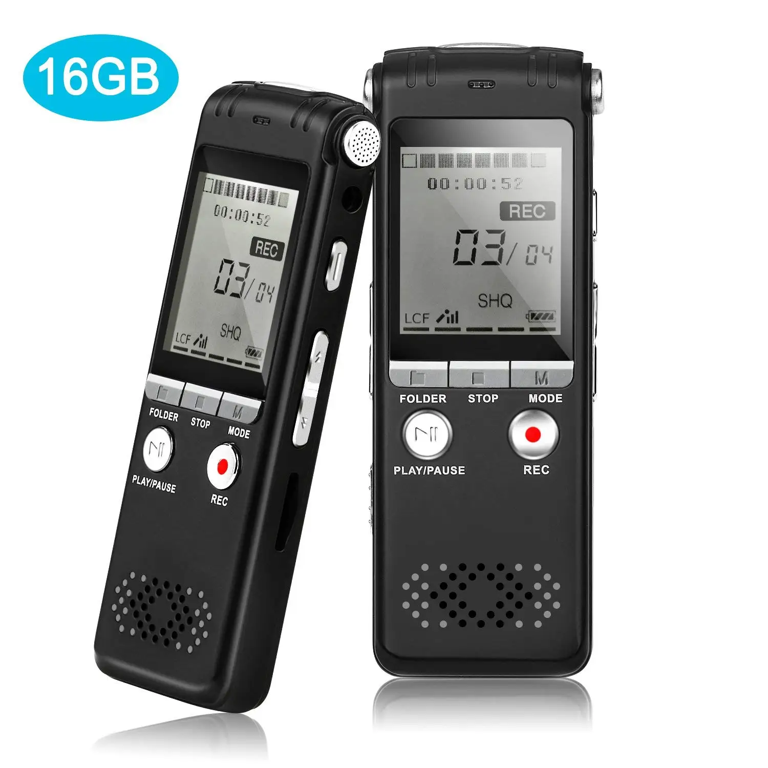 Цифровой диктофон 16 Гб Аудио Звук Диктофон MP3 плеер Авто Сохранение файла