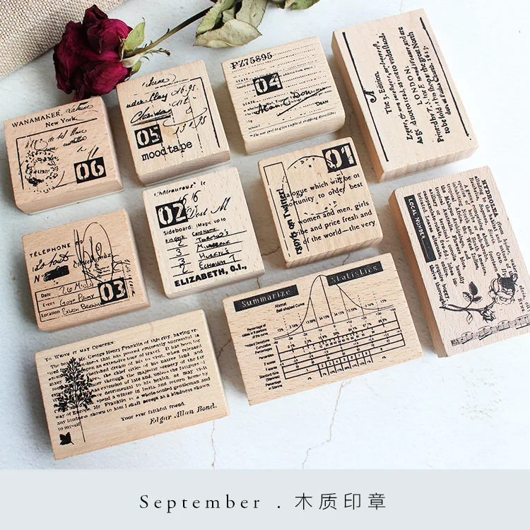 Moodtape винтажный деревянный прозрачный Штамп для DIY скрапбукинга/фотоальбома декоративная печать цифр lora цифровой резиновый штамп