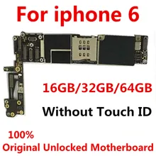 Оригинальная разблокированная материнская плата для iphone 6 без Touch ID/с Touch ID, материнская плата для iphone 6, 16 ГБ/32 ГБ/64 ГБ