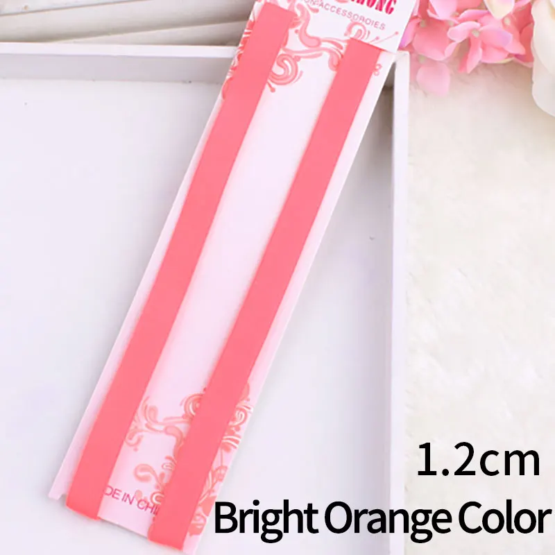 1.2cm Bright Orange 1,2 см Разноцветные сексуальные ремни для бюстгальтера, сексуальные крючки, нижнее белье, аксессуары, эластичные скользящие плечевые ремни, регулируемые женские 1,5 см - Цвет: 1.2cm Bright Orange