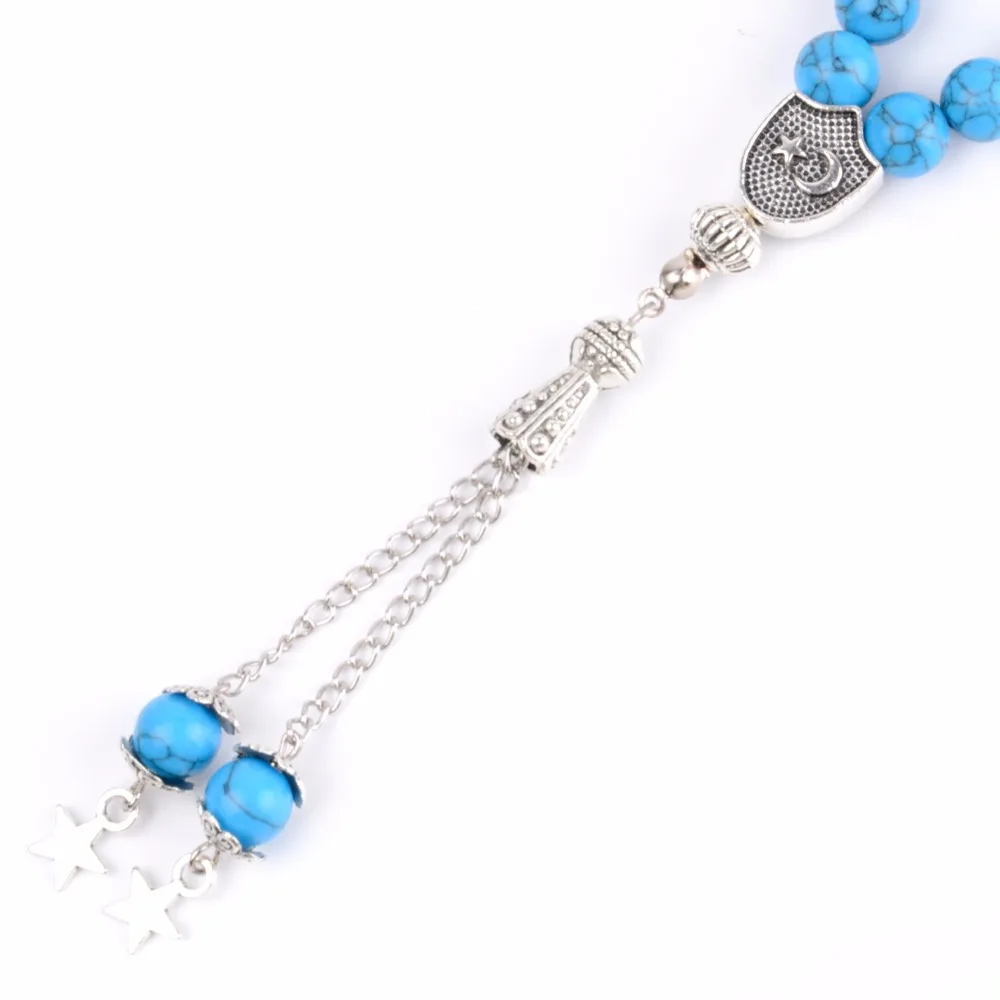 Мужской браслет с молитвенными бусинами Tasbih мужской синими бирюзами для женщин и