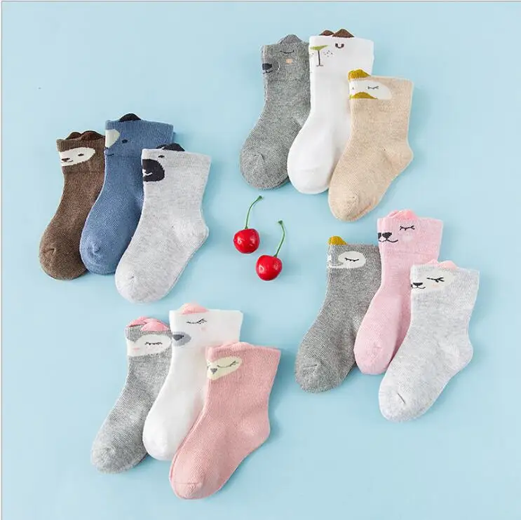 3 пары в упаковке зимние носки для малышей Детские Короткие Носки с рисунком