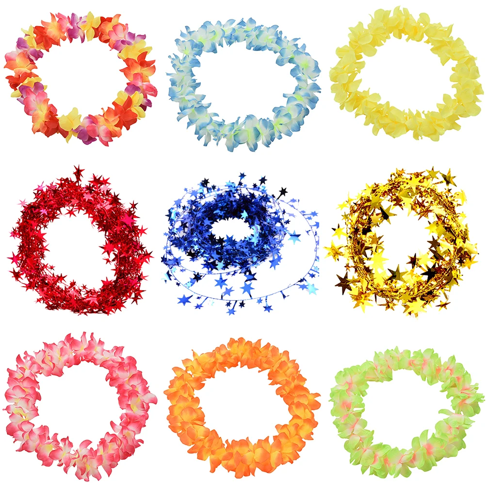 

Party Beach Tropical Flower Necklace Hawaiian Luau Petal Leis Festival Party Decorations Wedding Supplies
