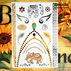 SHNAPIGN 24 стиля временная татуировка боди-арт, слон золотой дизайн, наклейка для татуировок Flash Keep 3-5 дней Водонепроницаемый 21*15 см