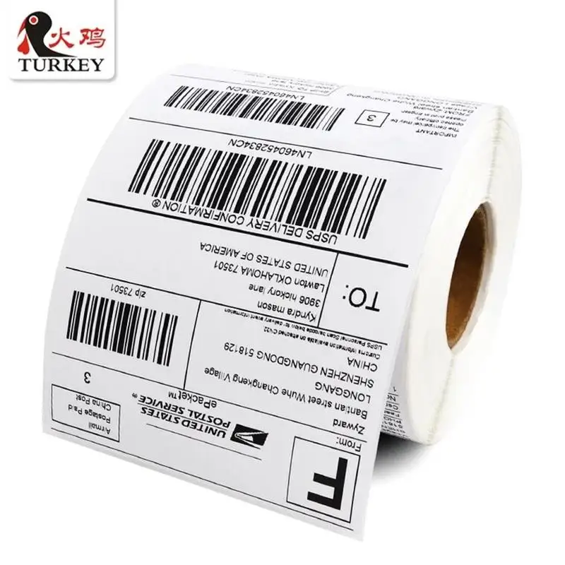 Direct Thermal Labels  100MM X100MM, roll of 500 labels for  zebra shipping address print label  4x4 inches