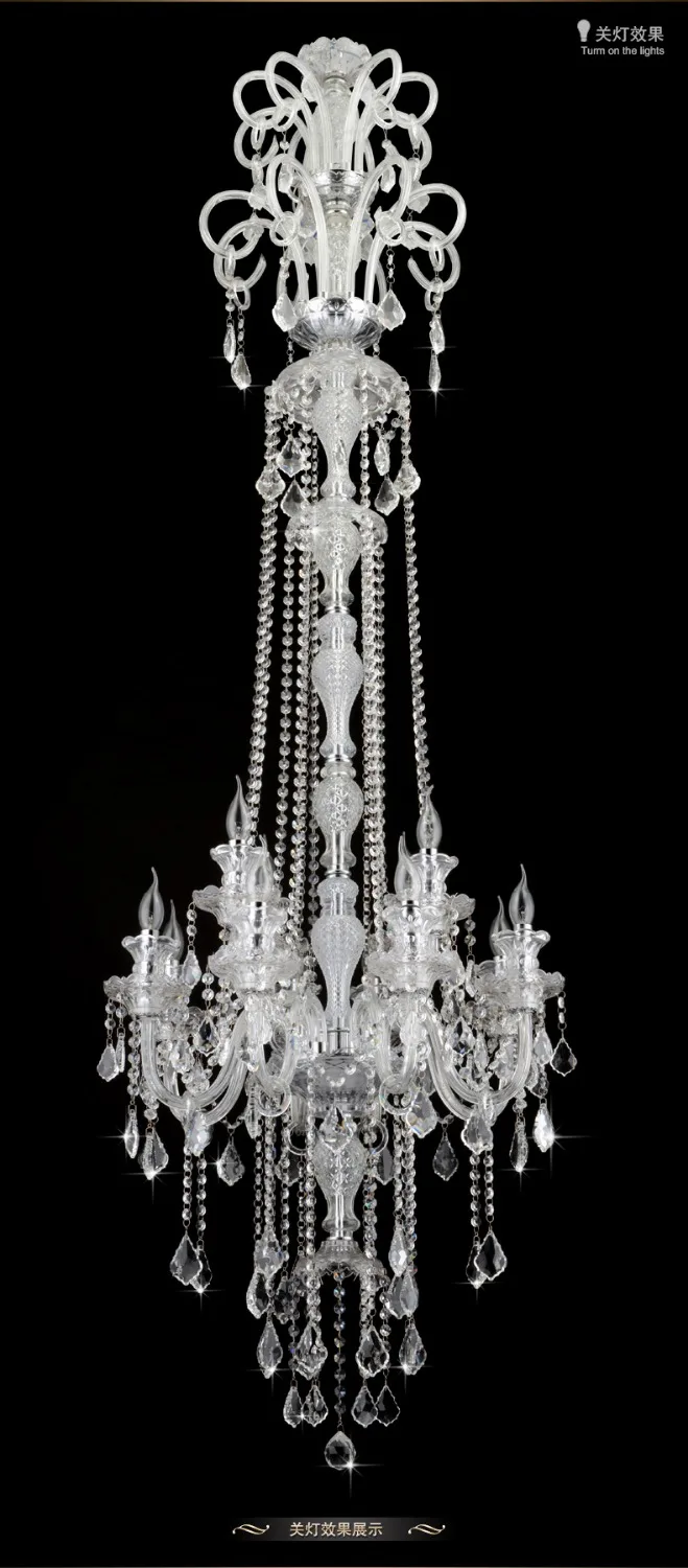 Большая длинная роскошная хрустальная люстра для отеля Современная K9 лангов и