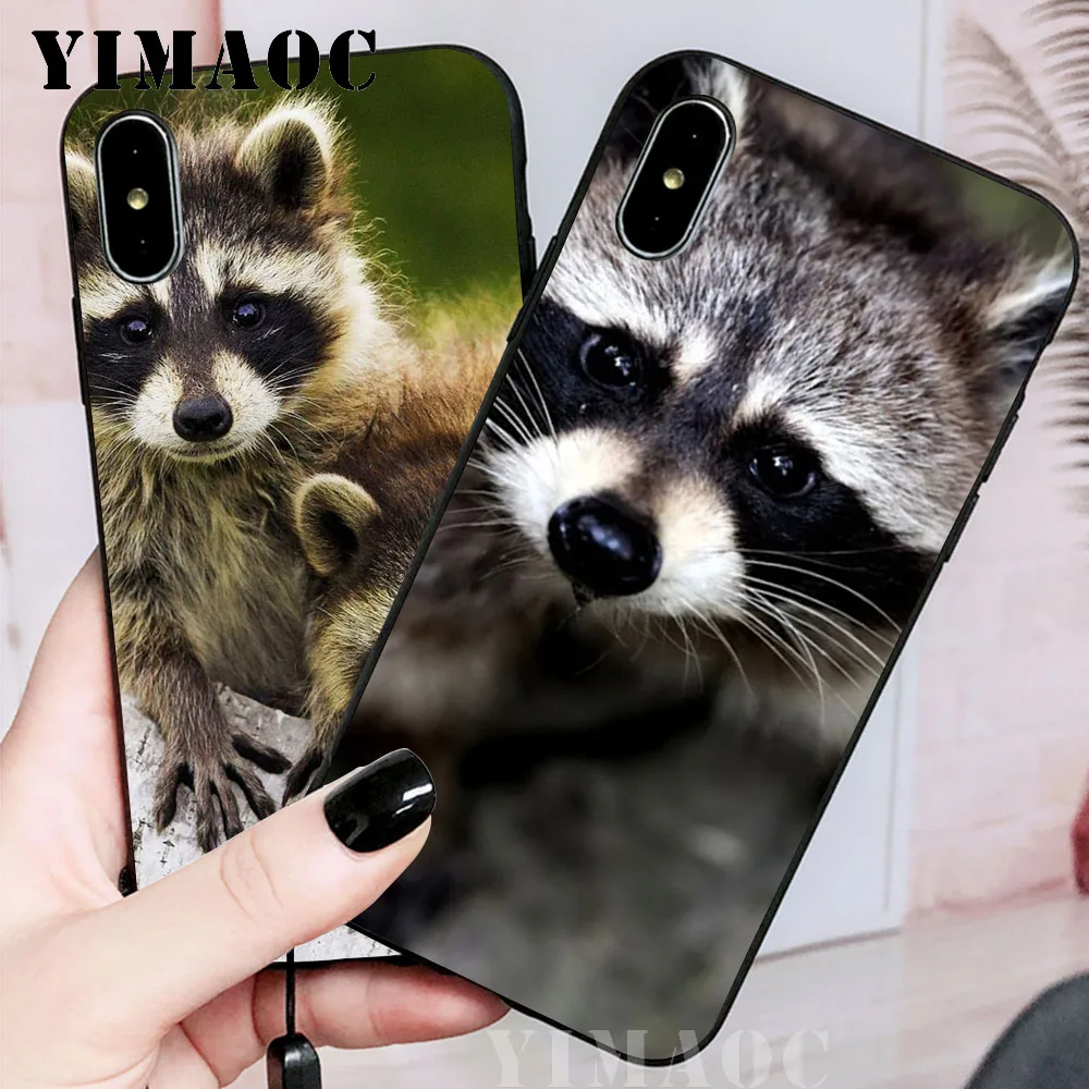 YIMAOC животное енот искусство Coque мягкий чехол для iPhone XS Max XR X 7 8 6 6S Plus 5 5S SE |