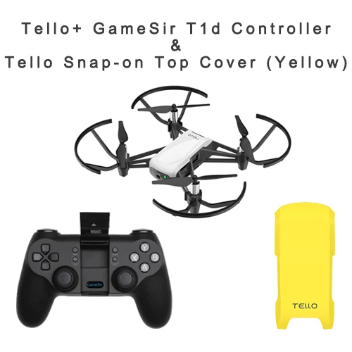 Tello T1d Yel Cover DJI Tello мини-Дрон 720P HD камера передачи приложение дистанционное управление складная игрушка FPV RC Квадрокоптер Дроны с EZ Shots - Цвет: Tello T1d Yel Cover