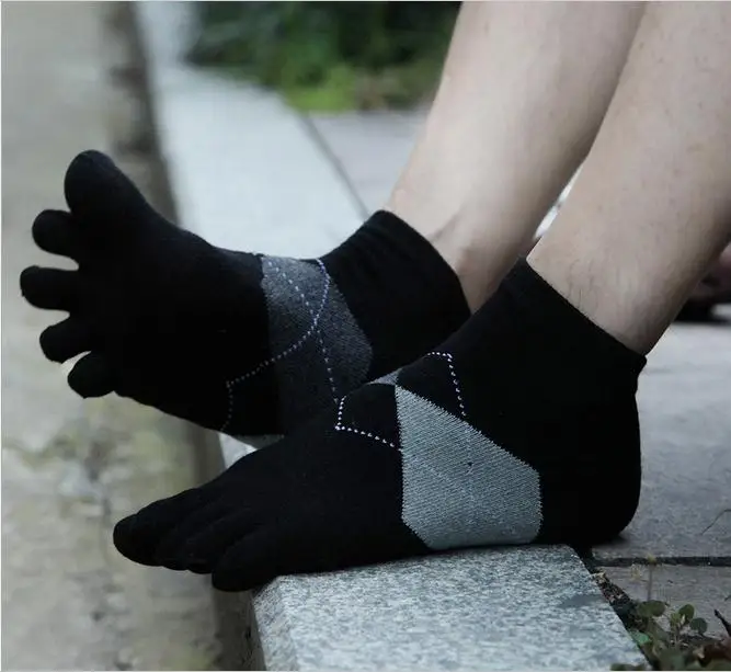 Весенние и летние новые мужские носки с пятью пальцами хлопковые низкие