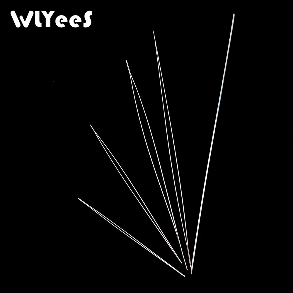 WLYeeS 5 шт. изогнутые иглы для бисероплетения, инструменты из нержавеющей стали, булавки для плетения бусин, шнур, легкое Изготовление ювелирных изделий
