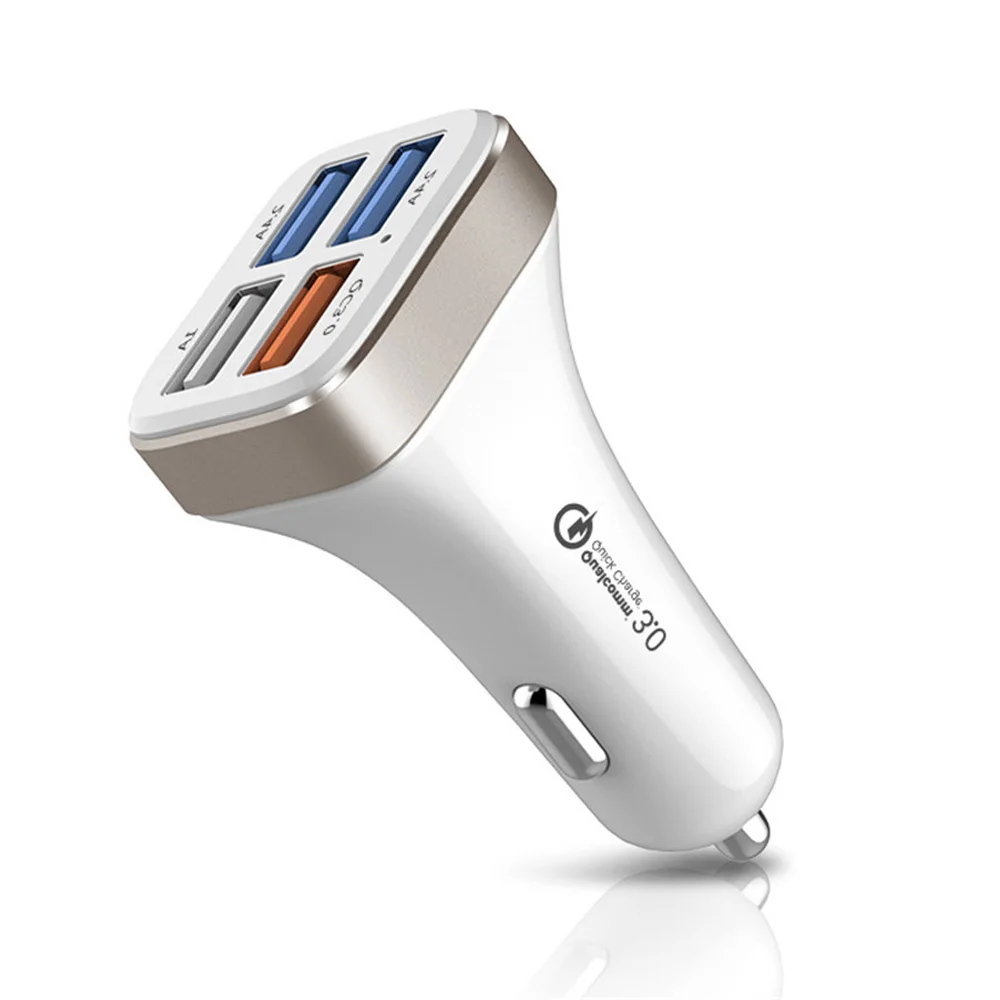 4 USB порта автомобильное зарядное устройство 2.4A QC3.0 Быстрая Зарядка адаптер для