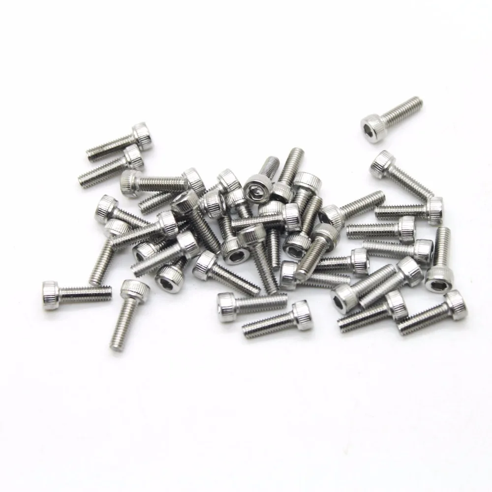 

50Pcs M1.6 M2 M2.5 M3 M4 DIN912 304 Stainless Steel Hexagon Socket Head Cap Screws Hex Socket Screw