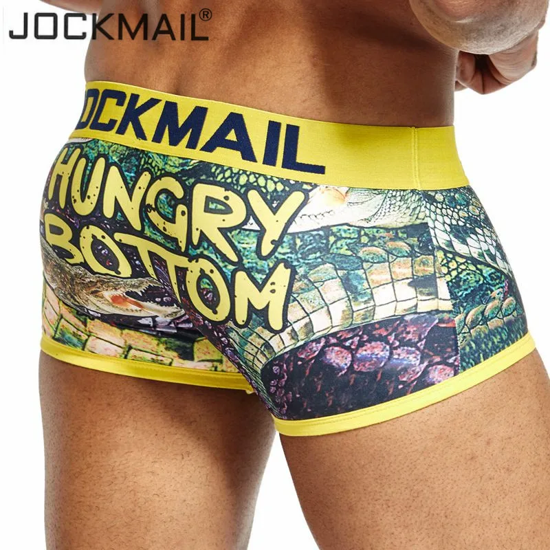 Трусы боксеры JOCKMAIL мужские с принтом пикантное нижнее белье заниженной талией
