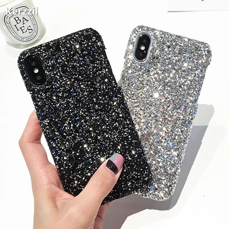Роскошный чехол для телефона Kerzzil с блестками iPhone X жесткие чехлы из