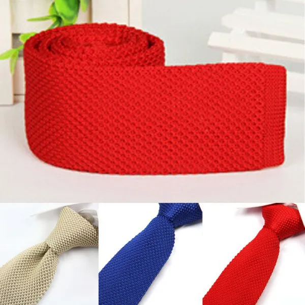 Модный мужской однотонный Вязаный Галстук простой узкий галстук | Аксессуары для