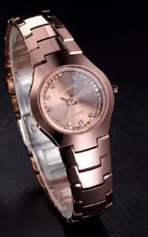 CrystalRoseGoldWomen AILANG Простые Модные Бизнес стильные парные часы, японские кварцевые часы высокого качества из вольфрамовой стали, часы с календарем Reloj A112 - Цвет: CrystalRoseGoldWomen