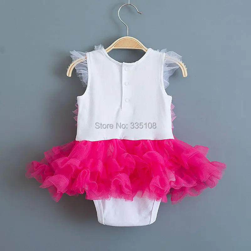 Платье для маленьких девочек с градиентом и ярко-розовыми цветами летние