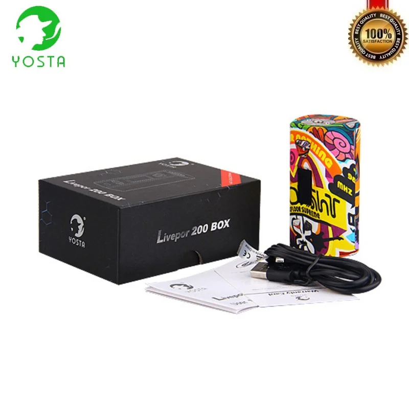 Оригинальные электронные сигареты yosta livepor 200 коробка мод Поддержка двойной 18650