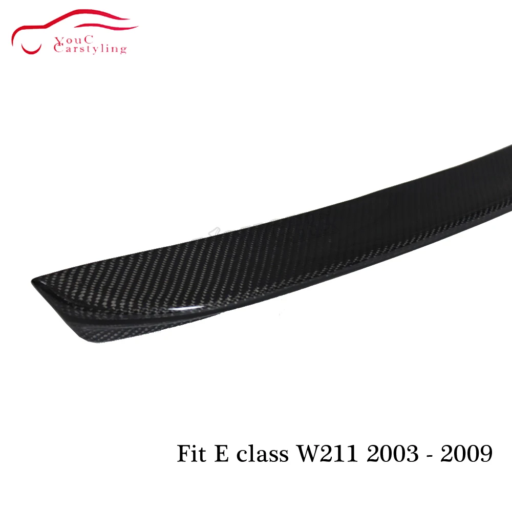 W211 AMG Style Carbon Fiber Rear Spoiler Trunk Boot Lip Splitter for Mercedes E class 4-door Sedan 2003 - 2009 E350 E400 | Автомобили и
