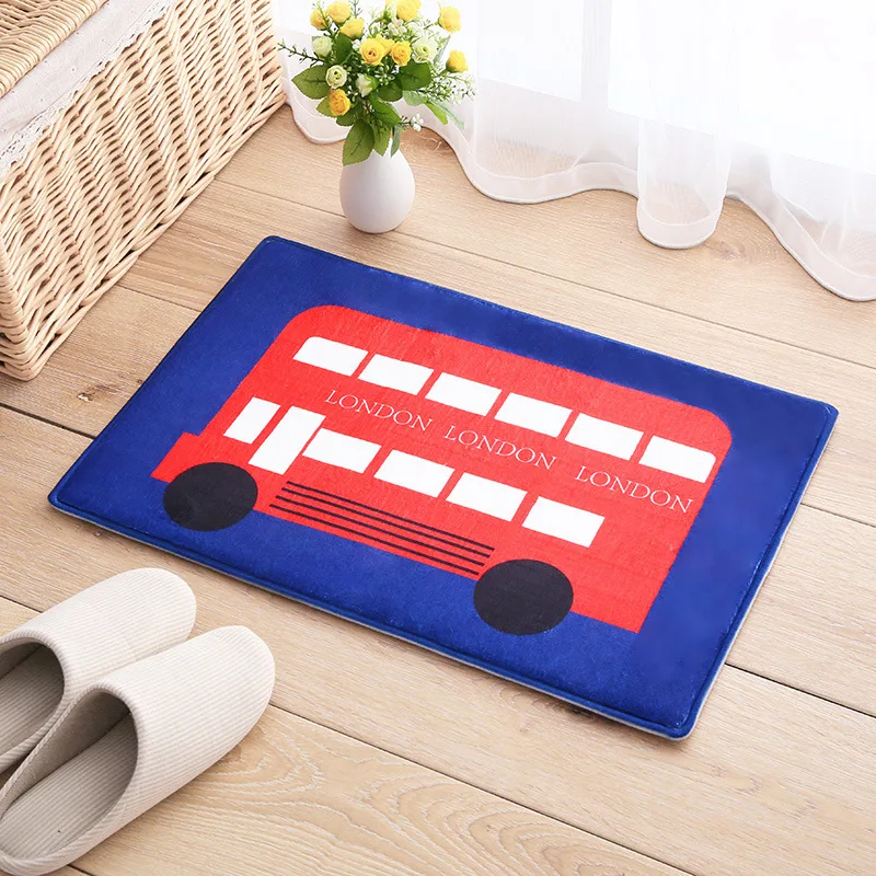 Милый мультяшный рисунок розовый бант Коврик для пола фланелевый дверной коврик