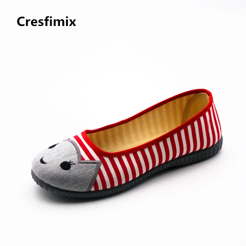 

Cresfimix zapatos de mujer women cute mouse shape flat shoes lady fashion animal printed flats female comfortable dance shoes