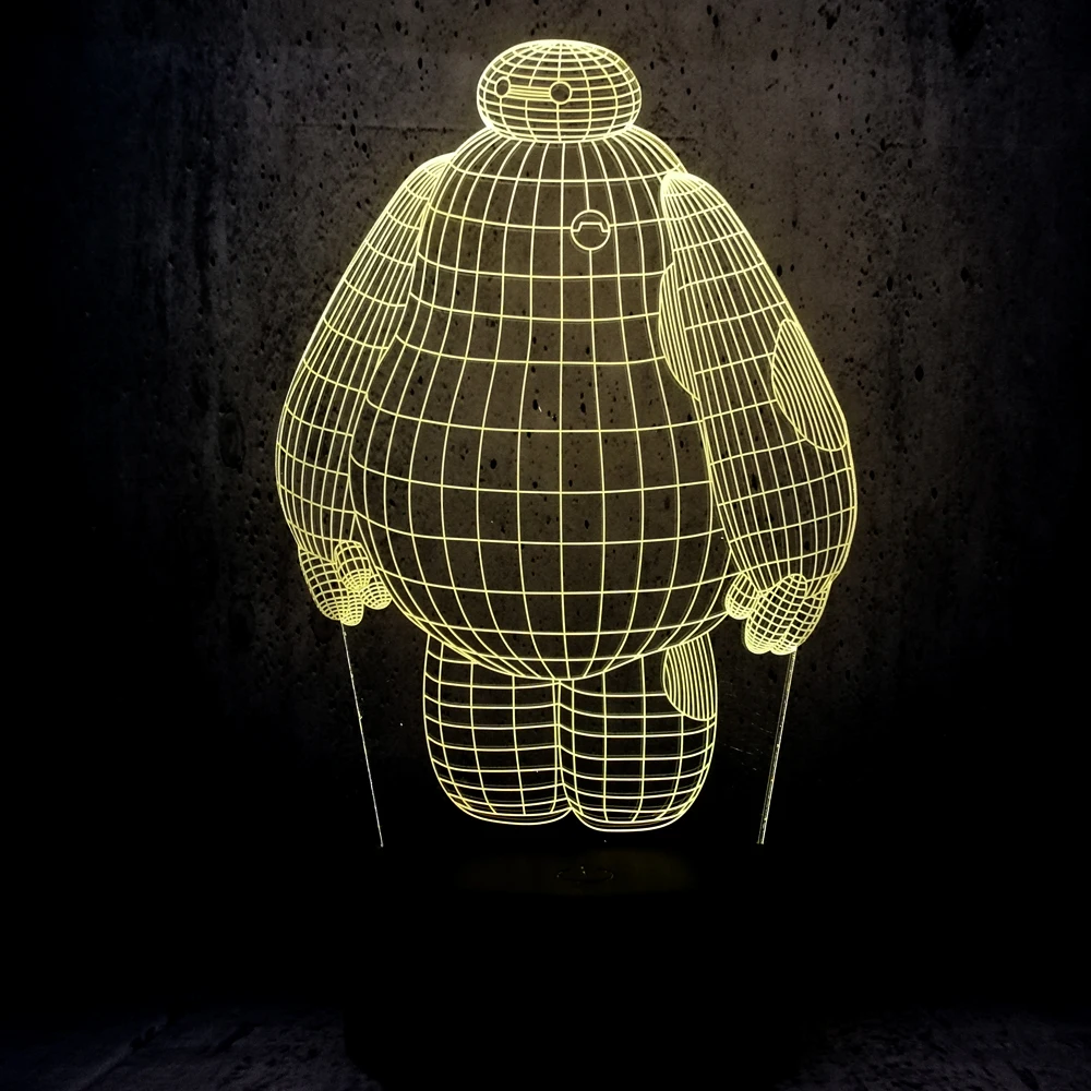 3D лампа Baymax с мультяшным героем ночник светодиодный светильник USB праздничные