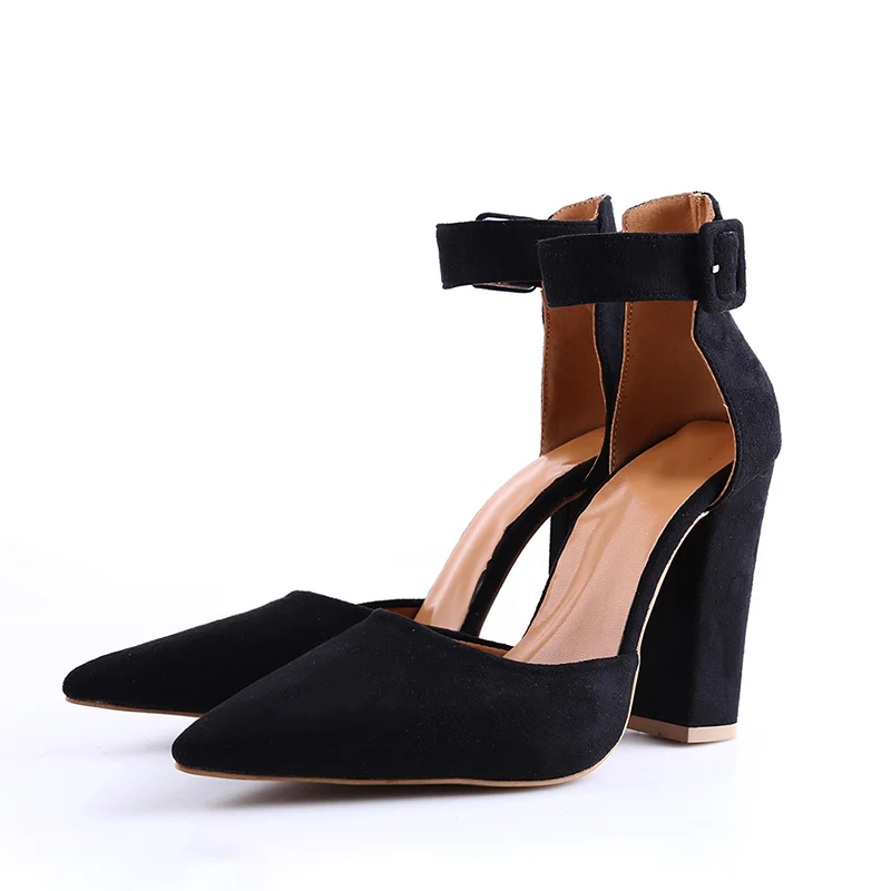 2018 Woman Shoes Ankle Strap Platform Sandals High Heel Pointed Toe Black Pumps Summer Lady Footwear | Обувь