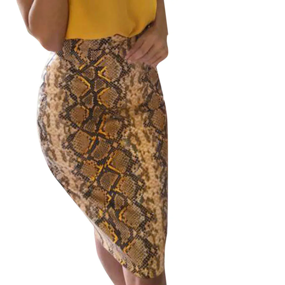 Женские юбки 20 цветов с цветочным принтом, женская модная пикантная юбка-карандаш со змеиным принтом и высокой талией, модная юбка до бедра размера плюс Z326