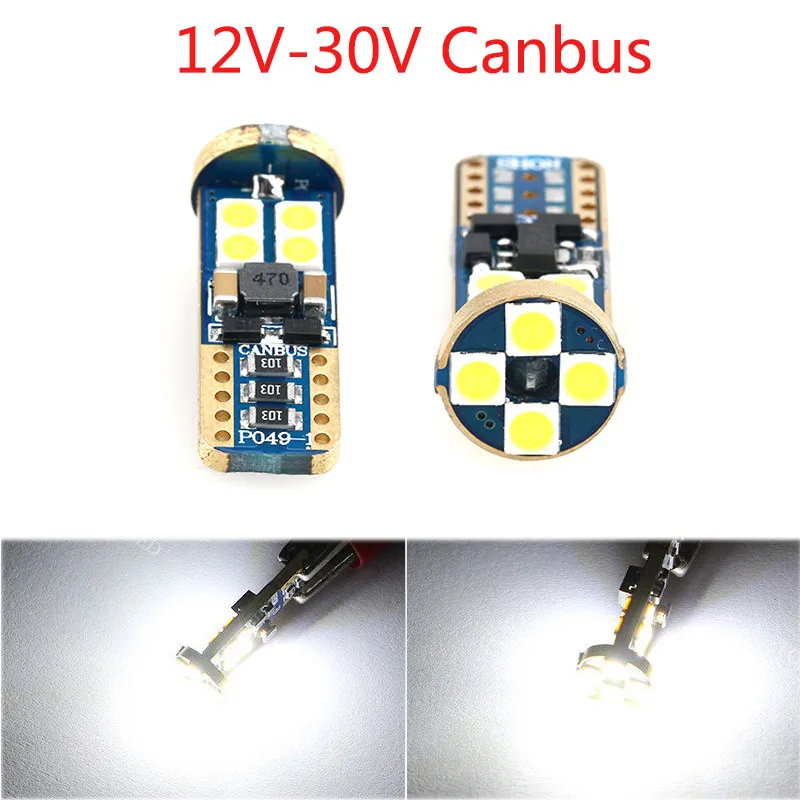 

50Pcs High Power LED Light T10 194 168 W5W T10 12SMD 3030 10V-30V Canbus Led Lights Signal Bulbs Led License Plate Lamps