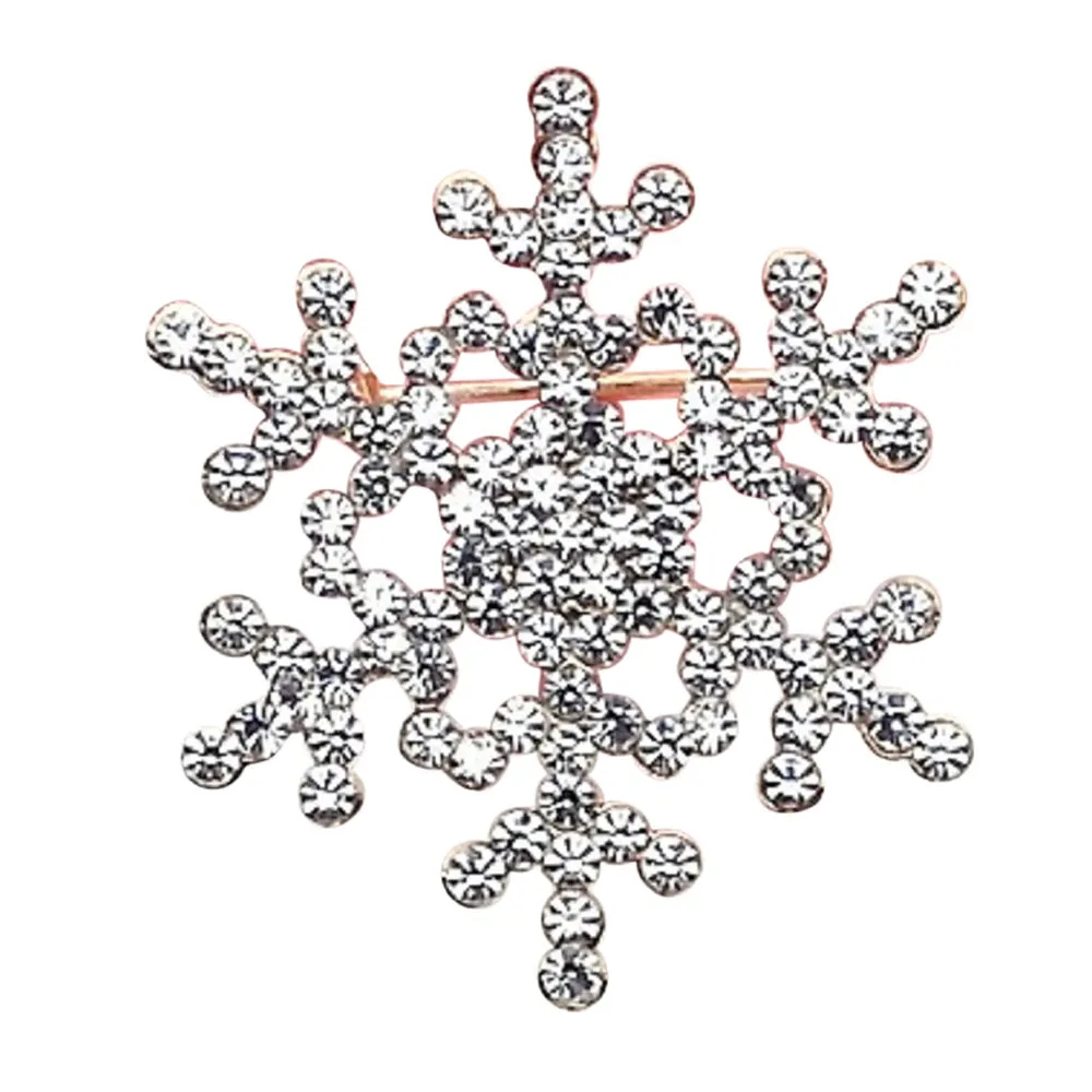 Fashion Crystal Christmas Silver Snowflake Brooch Rhinestone Women Brooches very pretty and fashionable brooch F717 | Украшения и
