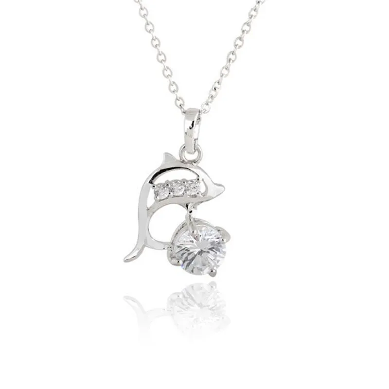 Brokenstone Trendy Gold Dolphin Crystal Necklace for women jewelry choker | Украшения и аксессуары