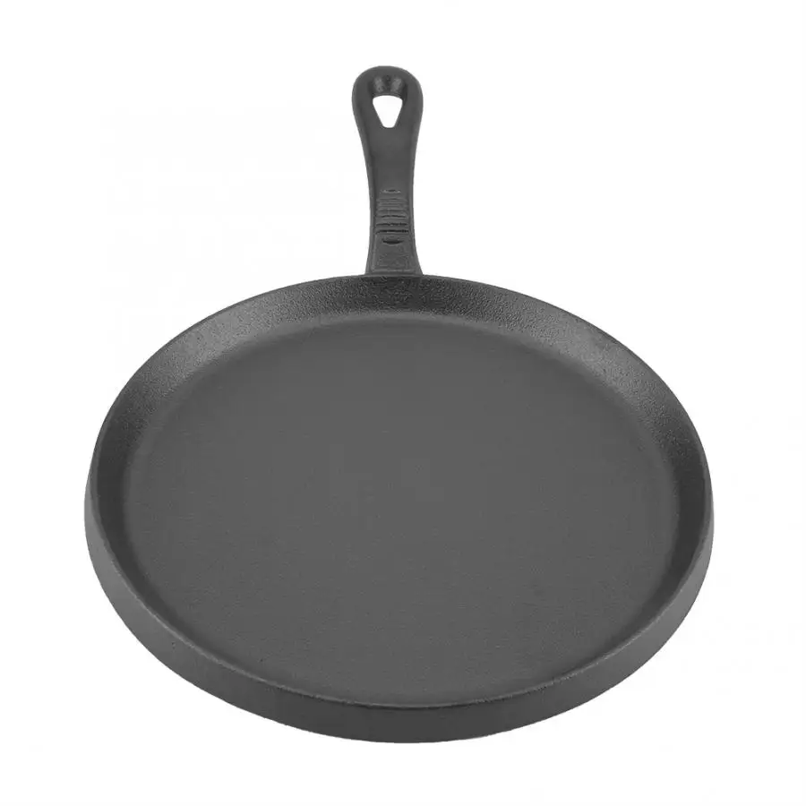 24 см антипригарная чугунная сковорода для барбекю инструмент приготовления