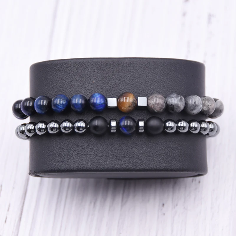 Браслет для влюбленных 2 шт./компл. роскошный браслет из бисера 8 мм мужской камня