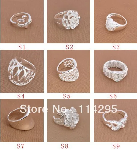 Hot Sale 925 Silver Jewelry 10pcs Fashion Multi Styles Finger Rings New Size 7 8 9 Mix | Украшения и аксессуары