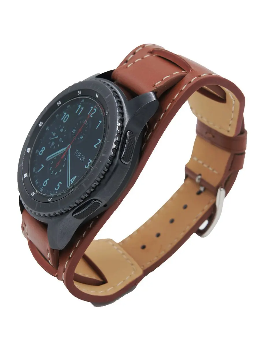 Ремешок для часов из натуральной кожи 22 мм Браслет манжета + инструмент Samsung Gear S3
