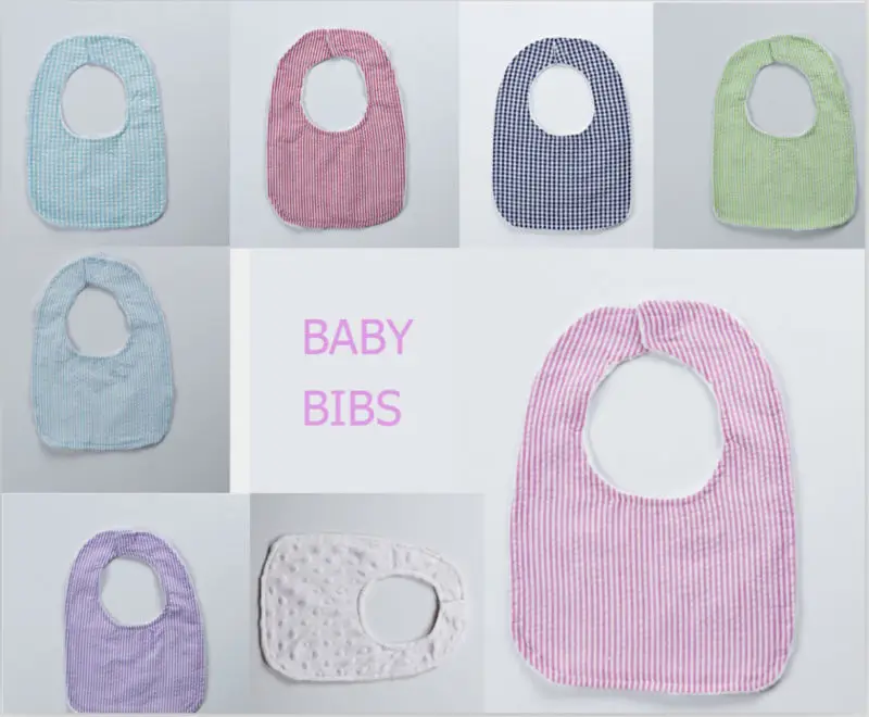 

2015 Hot sales Top quality boutique cute seersucker minky dot baby boys girls toddler infant swaddle plain white baby bibs