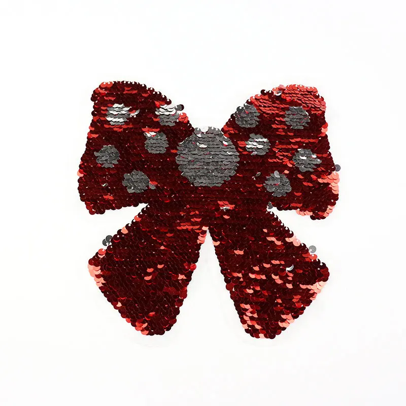 10 шт./лот бантом двусторонними пайетками швейных Патчи для детей футболка с и