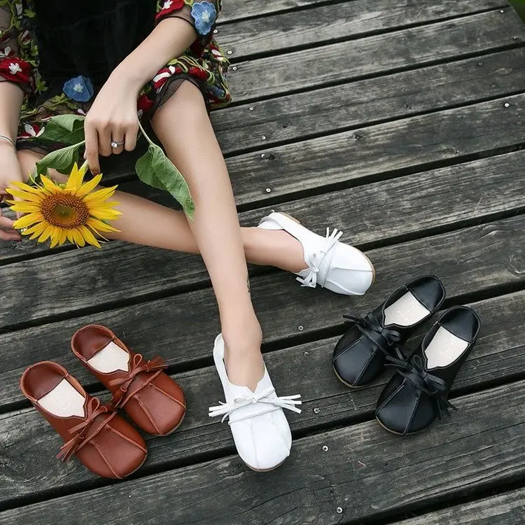 MISAB/женская повседневная обувь на плоской подошве Качественная кожаная женская 3