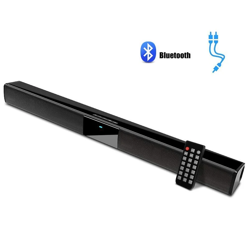Проводной и беспроводной ТВ Саундбар 20 Вт, Bluetooth Звуковая Панель ТВ динамик, сабвуфер для ТВ, ПК, смартфон, планшет, пульт дистанционного управления